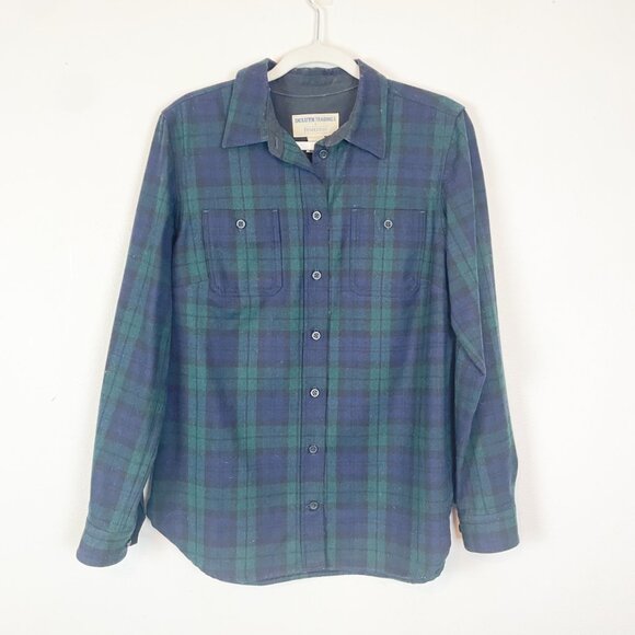 Duluth Trading Co x Pendleton Men's M‎ Blue and Green Plaid Wool Button Up Shirt - Picture 1 of 7